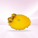 Yellow Resin Pooja Thali with OM - Image 4