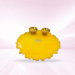 Yellow Resin Pooja Thali with OM - Image 3