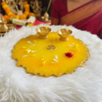 Yellow Resin Pooja Thali with OM