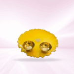 Yellow Resin Pooja Thali with OM - Image 2