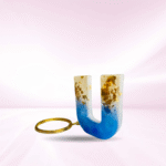Personalized Resin Alphabet U Keychain - Your Initials in Style - Image 2