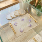 Beige butterfly Resin Tray - A Touch of Sophistication - Image 4