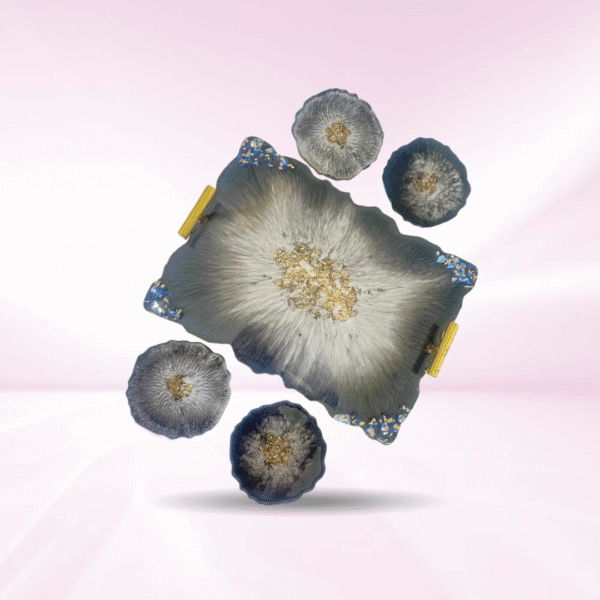 Black Gold Resin Tray - A Touch of Sophistication