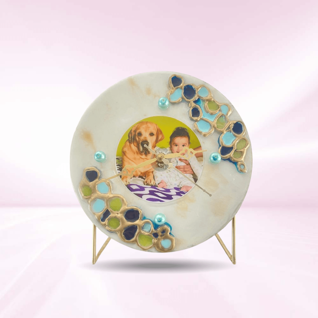 Customized 1 Personalised Photo Table Clock - Image 1