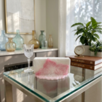 Pink Petal Crystal Studded Napkin Holder - Image 3