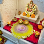 Pista Green With Om Resin Pooja thali - Image 3