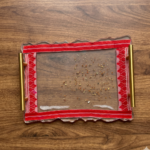 Red Border Gamusa tray without coaster ( transparent) - Image 4