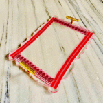 Red Border Gamusa tray without coaster ( transparent) - Image 3