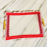 Red Border Gamusa tray without coaster ( transparent)