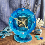Tints of Blue Floral Mini Table clock - Image 2
