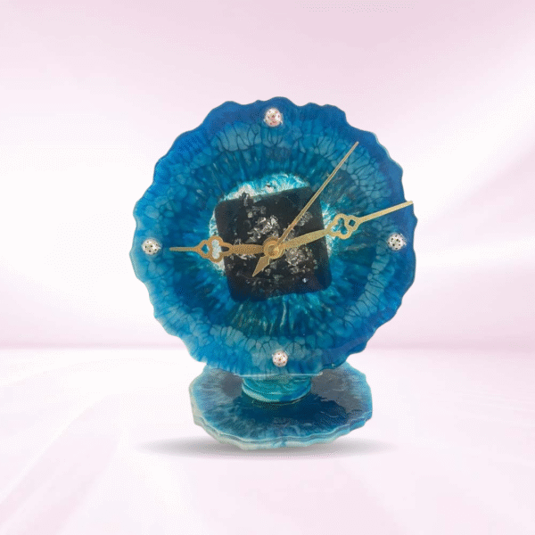 Tints of Blue Floral Mini Table clock