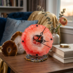 Tomato Red Crystal Studded Mini Table clock - Image 3