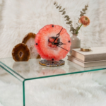 Tomato Red Crystal Studded Mini Table clock - Image 2
