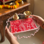 Resin Pooja Thali ( Assamese Guxae Gamusa) - Elegant and Durable for Your  Daily Puja - Image 2