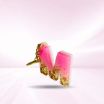 Personalized Pink Resin Alphabet M Keychain - Your Initials in Style - Image 2