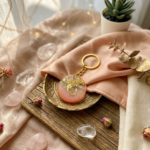 Peach Alphabet C Resin Round Keychain - Image 3