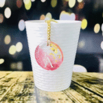 Pink Alphabet A Resin Round Keychain - Image 2