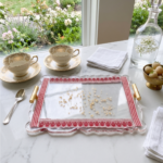 Single Border Gamusa Tray without coasters( transparent) - Image 4