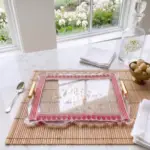 Single Border Gamusa Tray without coasters( transparent) - Image 2