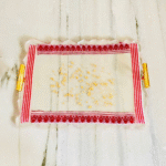 Single Border Gamusa Tray without coasters( transparent)