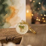 White Alphabet L Resin Round Keychain - Image 3