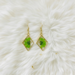 Diamond Green Real Pressed Daisy Earrings - Image 2