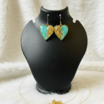 Emerald Green Resin Heart Earrings