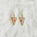 Triangle Pink Real Pressed Daisy Earrings - Image 2