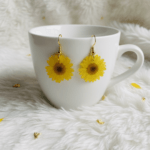 Yellow Real Pressed Daisy Earrings - Image 2