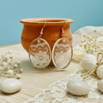 Sheer Fabric Oval Earrings - Image 3