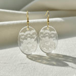 Sheer Fabric Oval Earrings