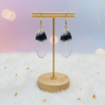 Teardrop Resin Drops with Black Glitter Gradient