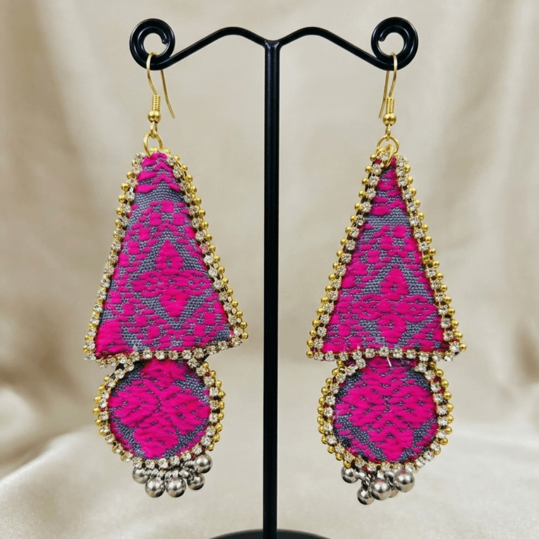 Gray pink 1 Gray Pink Teardrop Danglers - Image 1