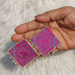 Pink Gray Diamond Shaped with Pearl Accents - Image 3