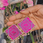 Pink Gray Diamond Shaped with Pearl Accents - Image 2