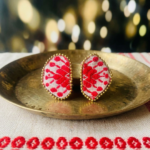 Red White Oval Gamusa Stud - Image 3