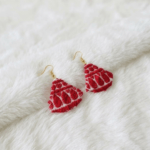 Red & White Gamusa Teardrop Danglers - Image 3