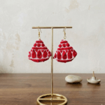 Red & White Gamusa Teardrop Danglers