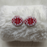 Red & White Gamusa Round studs