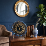 Black and Blue Aquamarine Table Clock with Metal Stand - Image 3