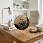 Black and White Personalised Resin Table Clock - Image 3