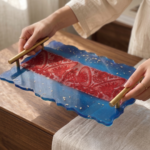 Resin Gamusa Tray in Blue- A Blend of Tradition and Elegance - Image 2