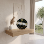 Classic Black and White Table Clock with Metal Stand - Image 2