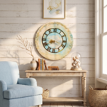 Gradient Blue and White Crystal Studded Clock - Image 4