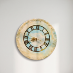 Gradient Blue and White Crystal Studded Clock
